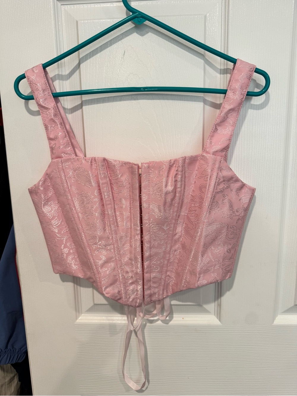 Pink Brocade Corset Top